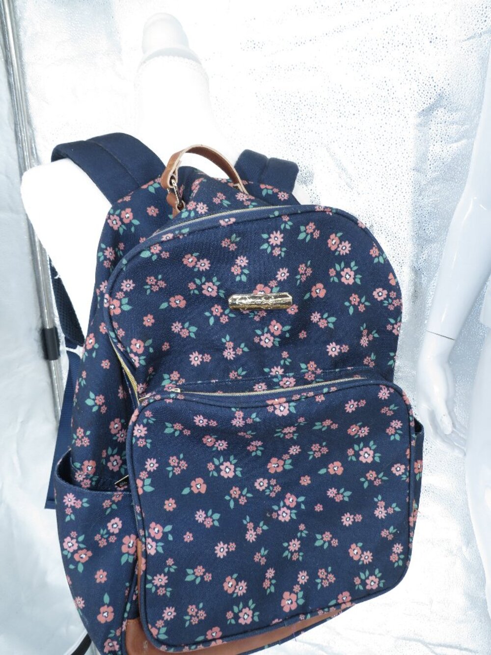 Jessica Simpson Backpack Floral Blue Medium Travel Rucksack School Bag Bookbag